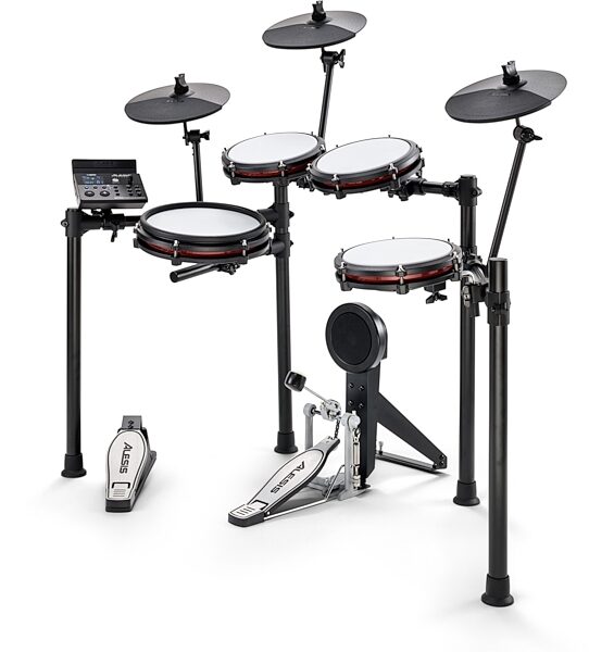 open zoom image for Alesis Nitro Max Electronic Drum Set, 8-Piece, Red/Black, Action Position Back