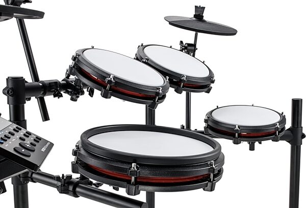 open zoom image for Alesis Nitro Max Electronic Drum Set, 8-Piece, Red/Black, Action Position Back