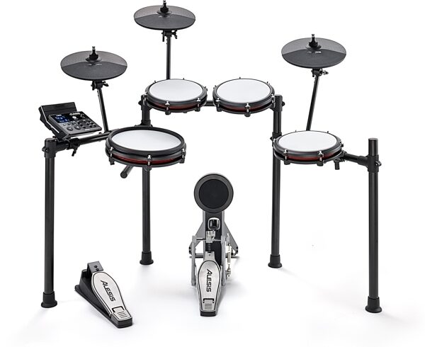 open zoom image for Alesis Nitro Max Electronic Drum Set, 8-Piece, Red/Black, Action Position Back