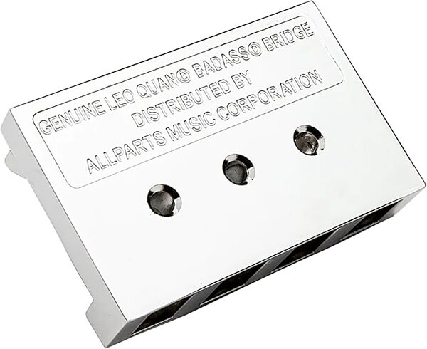 open zoom image for Leo Quan Badass I 4-String Bass Guitar Bridge, Chrome, Action Position Back