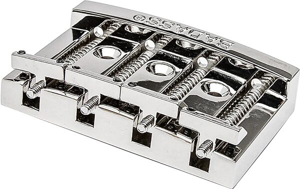 open zoom image for Leo Quan Badass I 4-String Bass Guitar Bridge, Chrome, Action Position Back