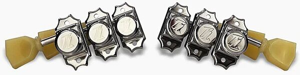open zoom image for Allparts True Lok Vintage 3x3 Locking Guitar Tuners, Nickel, Main