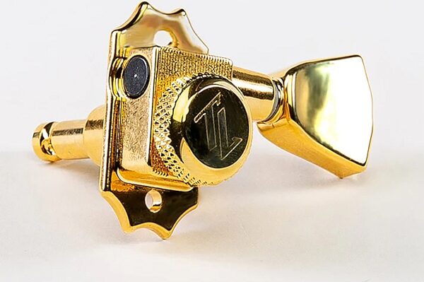 open zoom image for Allparts True Lok Vin-Mod 3x3 Locking Tuners, Gold, Action Position Back