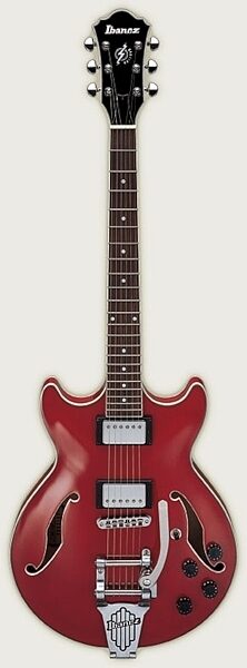 open zoom image for Ibanez AM73T Artcore Semi-Hollowbody Electric Guitar with Tremolo, Transparent Red