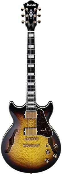 open zoom image for Ibanez Artcore Expressionist AM93QM Semi-Hollowbody Electric Guitar, Antique Yellow Sunburst, Open Box (Very Good), Main