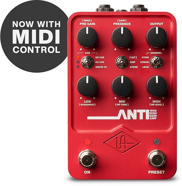open zoom image for Universal Audio ANTI 1992 High Gain Amp Pedal, New, Action Position Back