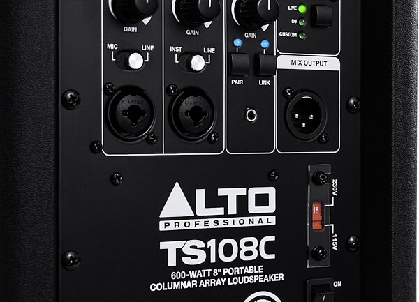 open zoom image for Alto Professional TS108C Compact Column Array PA System, New, Action Position Back