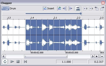open zoom image for Sony Acid Loop-Based Composition Software (Windows), Chopper Loop Editing Tool