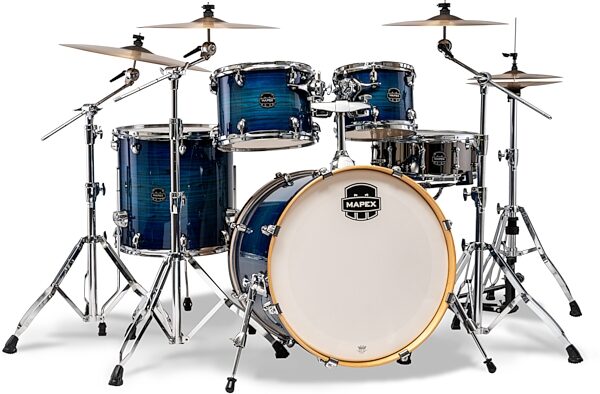 open zoom image for Mapex Armory Rock Drum Shell Kit, 5-Piece, Blue Wave Burst, Action Position Back