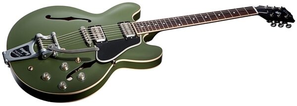 open zoom image for Gibson Memphis Chris Cornell ES-335 Electric Guitar (with Case), Satin Olive Closeup