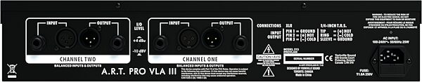 open zoom image for ART Pro VLA III Multi-Voice Compressor, New, Action Position Back
