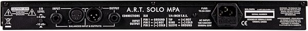 open zoom image for ART Solo MPA Single-Channel Tube Microphone Preamplifier, New, Action Position Back