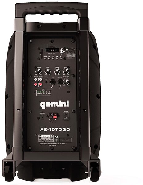open zoom image for Gemini AS-10TOGO Powered Bluetooth Speaker, Single Speaker, Back