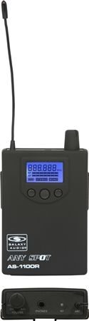 open zoom image for Galaxy Audio AS-1100 Selectable-Frequency Wireless In-Ear Personal Monitor System, Receiver Front and Top
