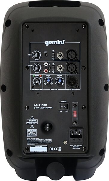 open zoom image for Gemini AS-2108P Powered Loudspeaker, Single Speaker, Action Position Back