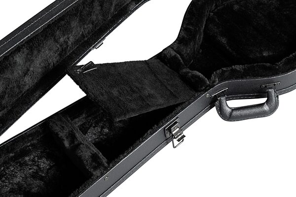 open zoom image for Gibson SG Electric Bass Hardshell Case, Modern Black, Action Position Back