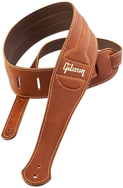 open zoom image for Gibson The Classic Guitar Strap, Brown, Action Position Back