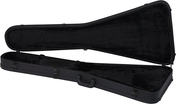 open zoom image for Gibson Flying V Electric Guitar Hardshell Case, Modern Black, Action Position Back