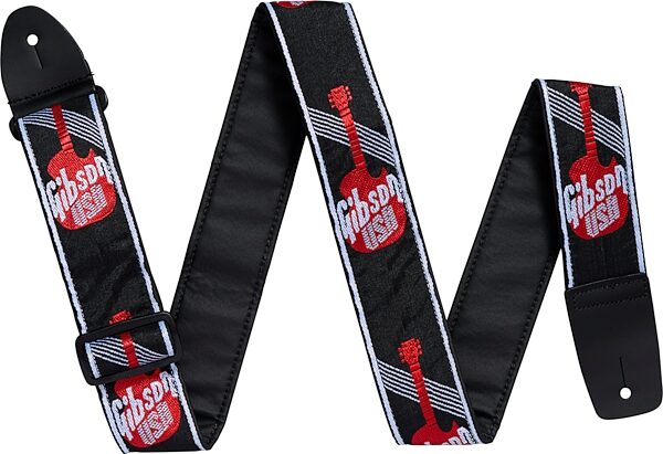 open zoom image for Gibson Logo Woven Guitar Strap, Red, 2 inch Width, Main