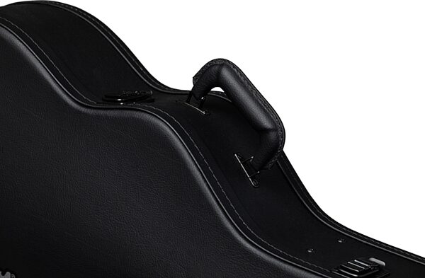 open zoom image for Gibson J-185 Jumbo Hardshell Acoustic Guitar Case, Modern Black, Action Position Back