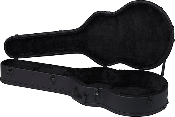 open zoom image for Gibson J-185 Jumbo Hardshell Acoustic Guitar Case, Modern Black, Action Position Back