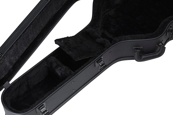 open zoom image for Gibson J-185 Jumbo Hardshell Acoustic Guitar Case, Modern Black, Action Position Back