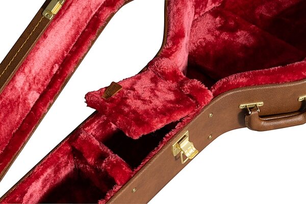 open zoom image for Gibson J-185 Jumbo Hardshell Acoustic Guitar Case, Original Brown, Open Box (Very Good), Action Position Back