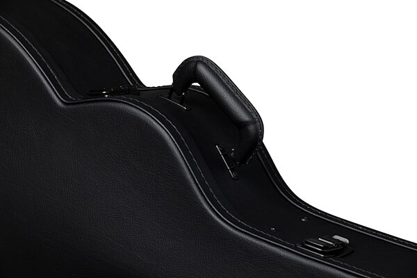 open zoom image for Gibson SJ-200 Jumbo Hardshell Acoustic Guitar Case, Modern Black, Action Position Back