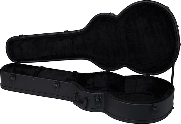 open zoom image for Gibson SJ-200 Jumbo Hardshell Acoustic Guitar Case, Modern Black, Action Position Back