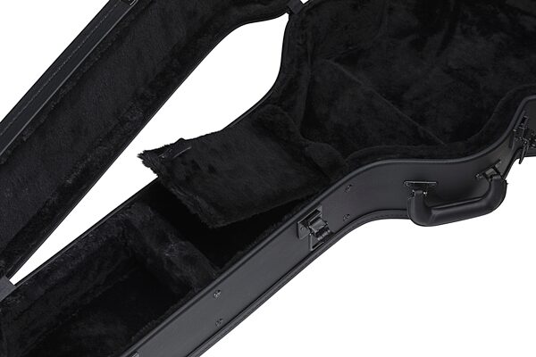 open zoom image for Gibson SJ-200 Jumbo Hardshell Acoustic Guitar Case, Modern Black, Action Position Back