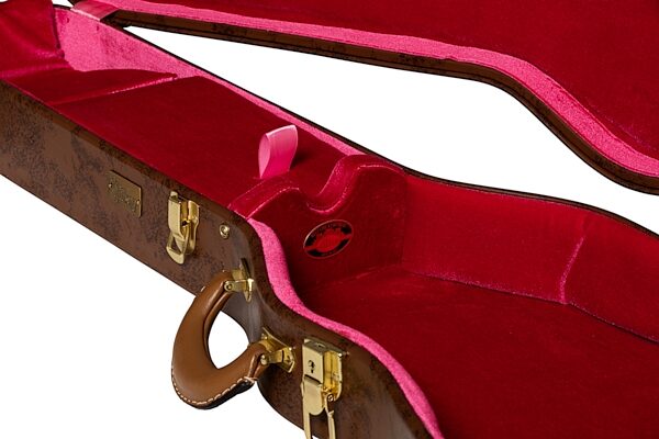 open zoom image for Gibson Lifton Historic Case for Les Paul Guitar, Brown and Pink, Action Position Front