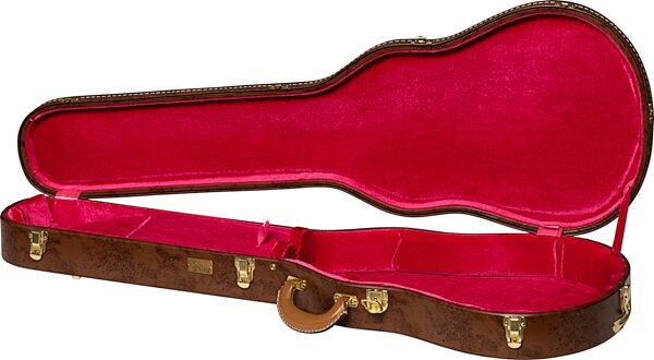open zoom image for Gibson Lifton Historic Case for Les Paul Guitar, Brown and Pink, Action Position Front