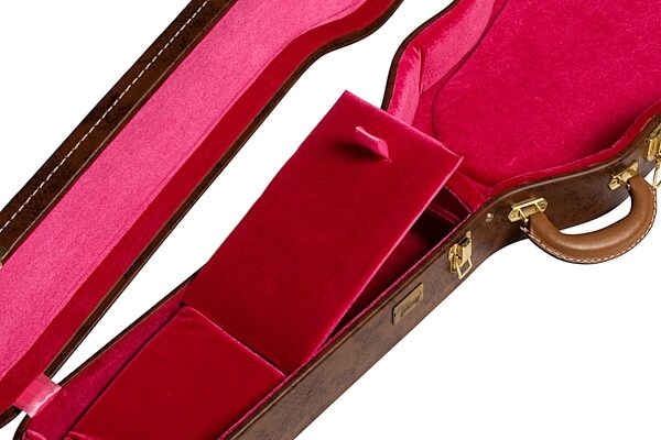 open zoom image for Gibson Lifton Historic Case for Les Paul Guitar, Brown and Pink, Action Position Front