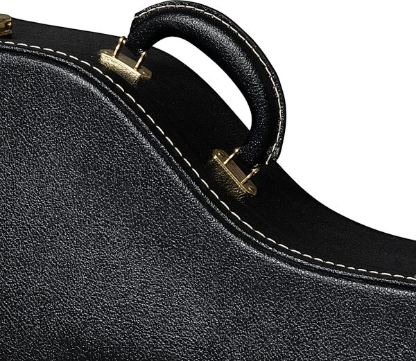 open zoom image for Gibson Lifton Historic Dreadnought Acoustic Guitar Case, Black/Goldenrod, Action Position Back