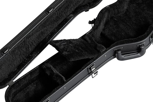 open zoom image for Gibson Les Paul Junior Original Hardshell Case, Modern Black, Action Position Back