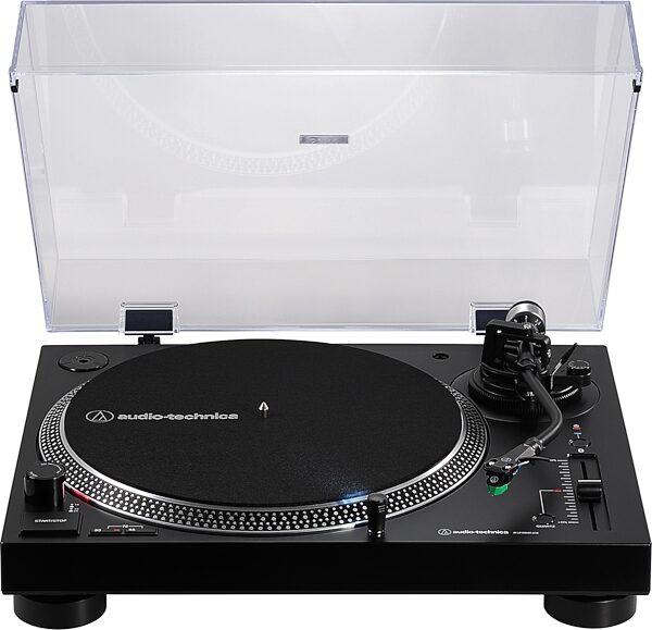 open zoom image for Audio-Technica AT-LP120XBT-USB Turntable with Bluetooth, Black, Action Position Front