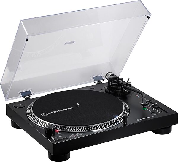 open zoom image for Audio-Technica AT-LP120XBT-USB Turntable with Bluetooth, Black, Action Position Front