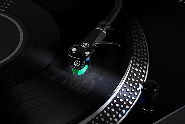 open zoom image for Audio-Technica AT-LP120XBT-USB Turntable with Bluetooth, Black, Action Position Front