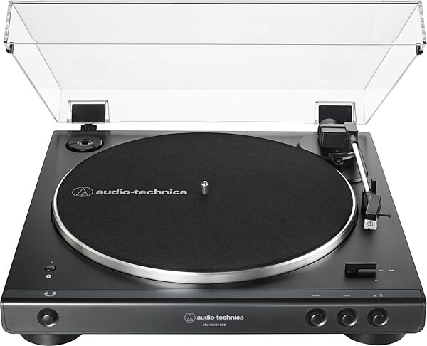 open zoom image for Audio-Technica AT-LP60XBT-USB Turntable with Bluetooth, Black, Open Box (Very Good), Action Position Back