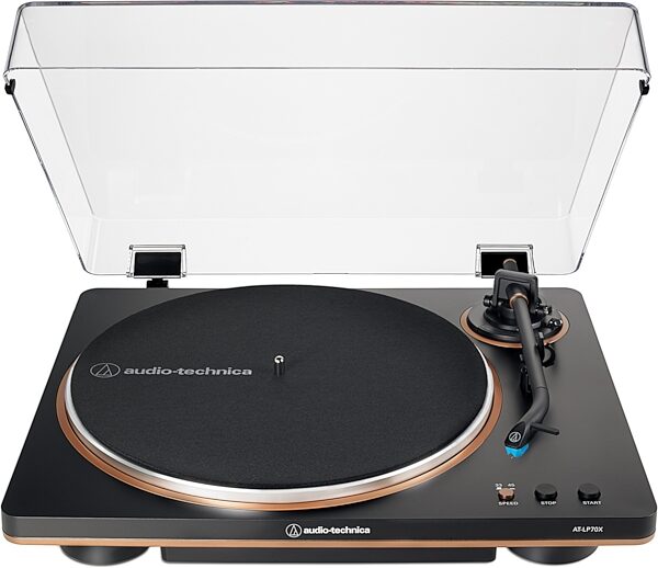 open zoom image for Audio-Technica AT-LP70X Fully-Automatic Belt-Drive Turntable, Black/Bronze, Open Box (Like New), main