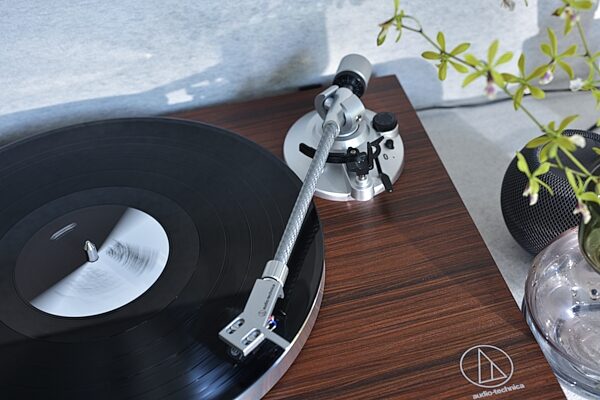 open zoom image for Audio-Technica AT-LPW50BT Belt-Drive Turntable with Bluetooth, Rosewood, AT-LPW50BT-RW, Action Position Back