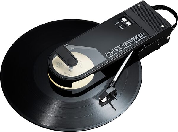open zoom image for Audio-Technica AT-SB727 Sound Burger Portable Bluetooth Record Turntable, Black, Open Box (Very Good), Action Position Front