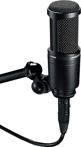 open zoom image for Audio-Technica AT2020 Studio Condenser Microphone, Black, Side View