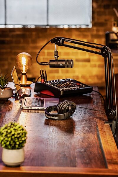 open zoom image for Audio-Technica AT2040 Hypercardioid Dynamic Podcast Microphone, Open Box (Like New), Action Position Back