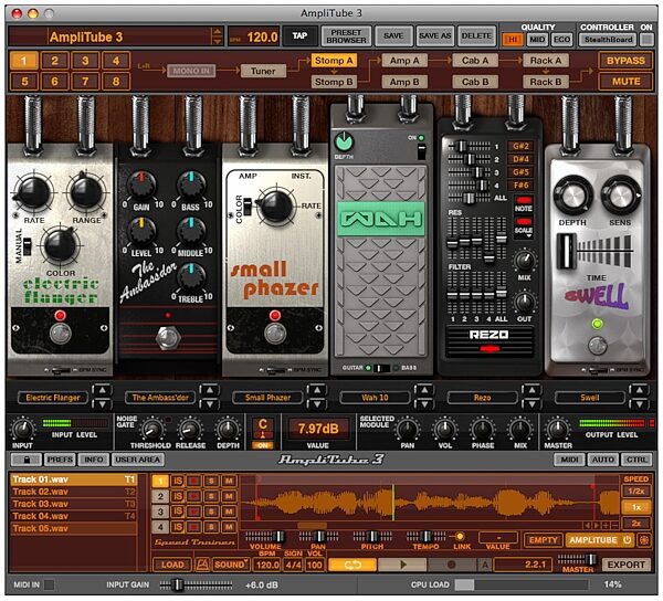 open zoom image for IK Multimedia AmpliTube 3 Amplifier and FX Modeling Software (Mac and Windows), Screenshot 1
