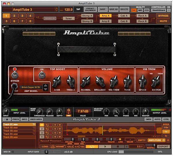 open zoom image for IK Multimedia AmpliTube 3 Amplifier and FX Modeling Software (Mac and Windows), Screenshot 2