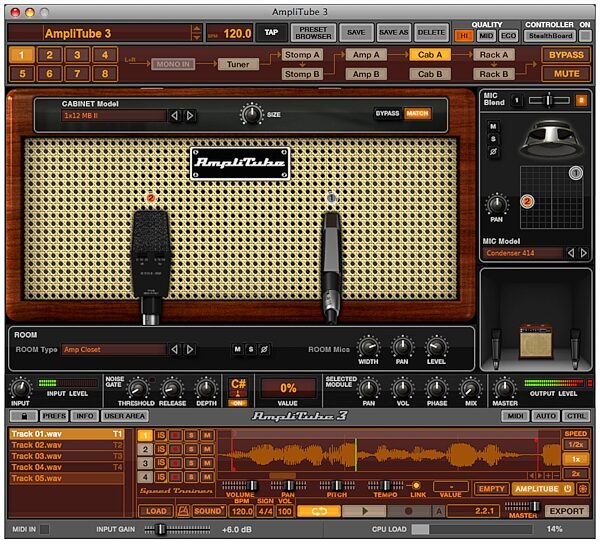 open zoom image for IK Multimedia AmpliTube 3 Amplifier and FX Modeling Software (Mac and Windows), Screenshot 3