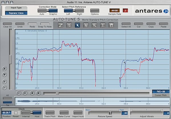 open zoom image for Antares Auto-Tune Pitch Software, Graphical Mode