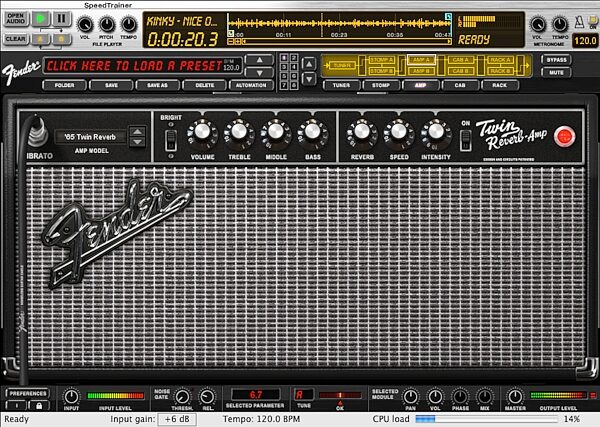 open zoom image for IK Multimedia AmpliTube Fender Studio Amplifier and FX Modeling Software (Mac and Windows), Screenshot - Fender Twin Reverb
