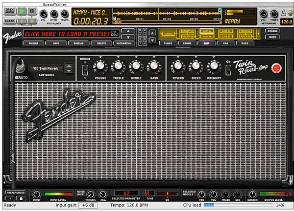 open zoom image for IK Multimedia AmpliTube Fender Amplifier and FX Modeling Software (Mac and Windows), Screenshot - Fender Twin Reverb